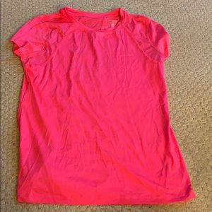 Neon pink semi fitted workout top
